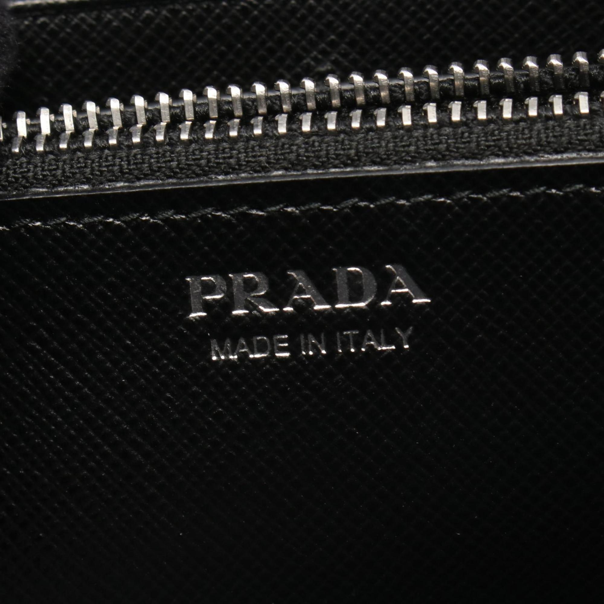 Prada Black Leather Nylon Long Wallet (Bi-Fold)