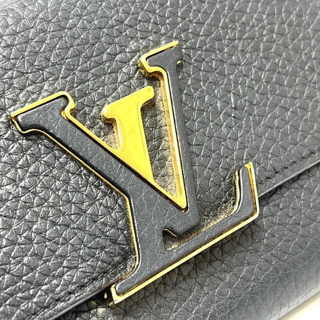 Louis Vuitton Black Noir Leather Long Wallet