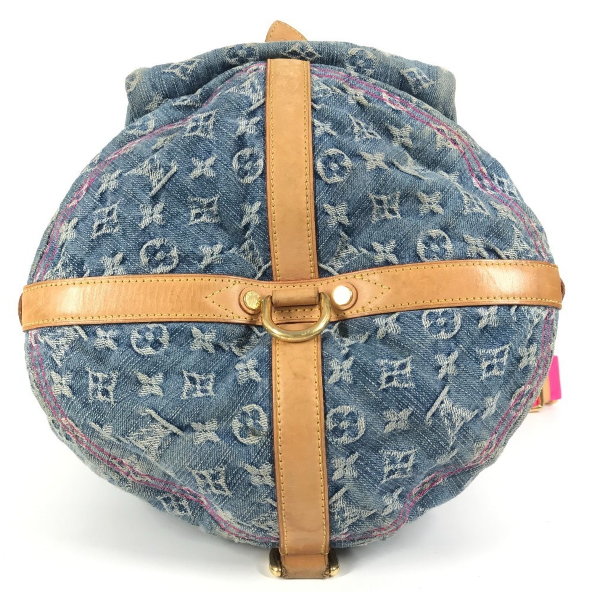 Louis Vuitton Monogram Denim Blue Pink Monogram Denim Shoulder Bag