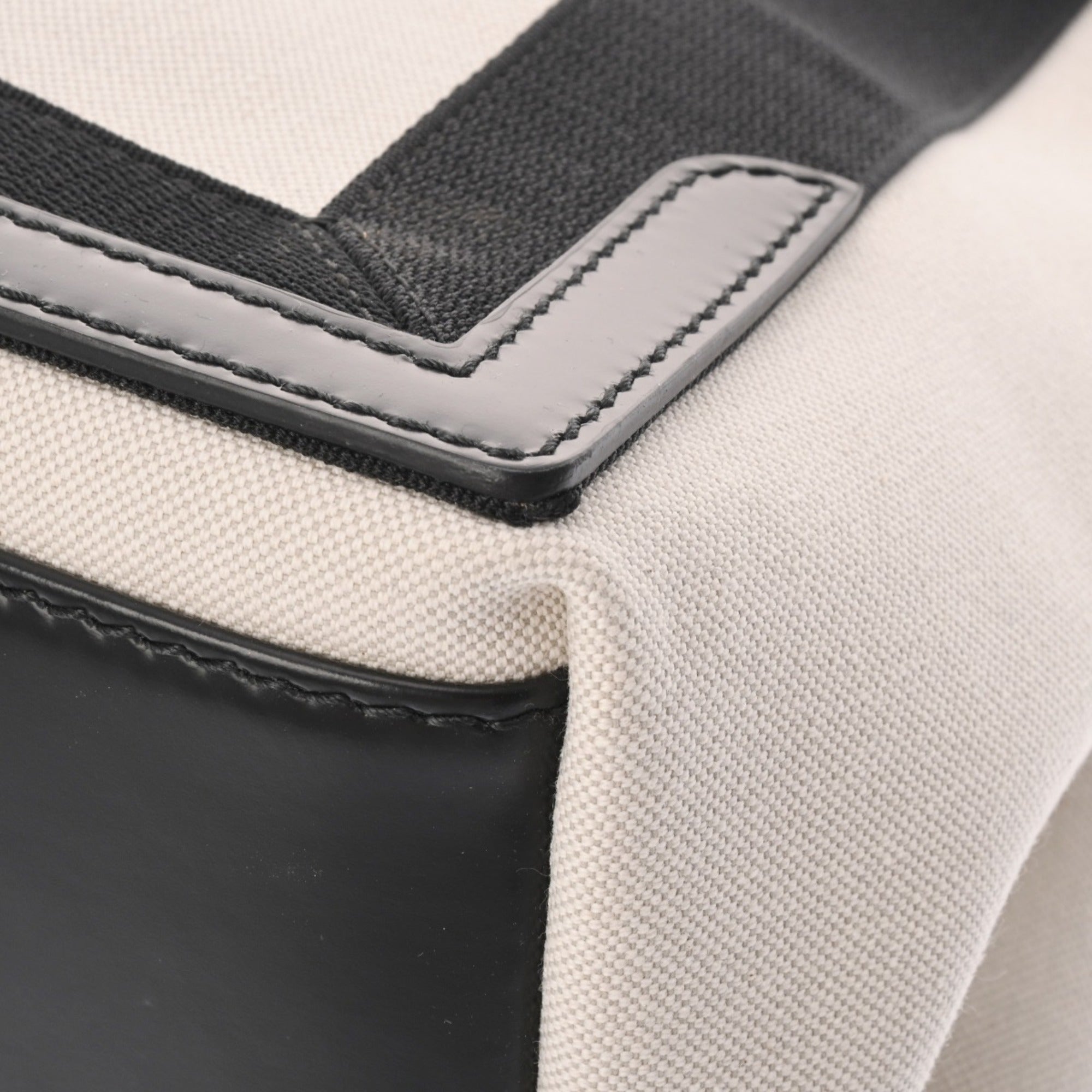 Balenciaga Black White Canvas Leather Hand