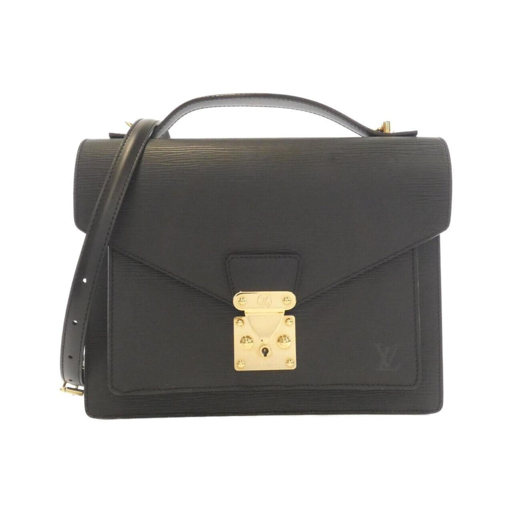 Louis Vuitton Black Leather Briefcase Handbag