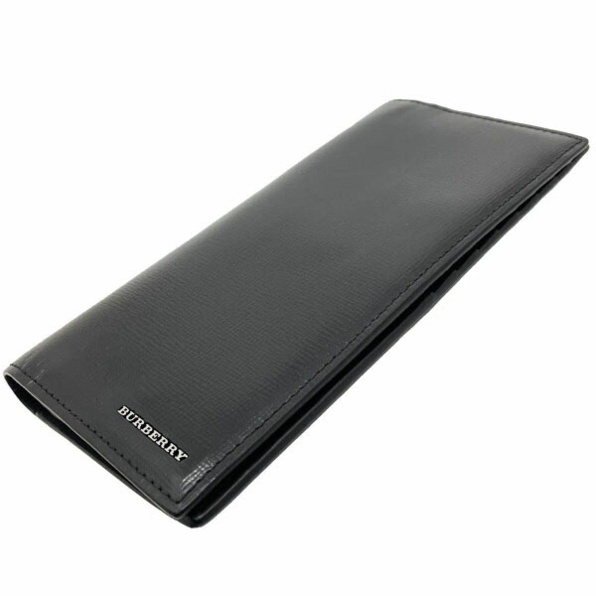 Burberry Black Leather Long Wallet (Bi-Fold)