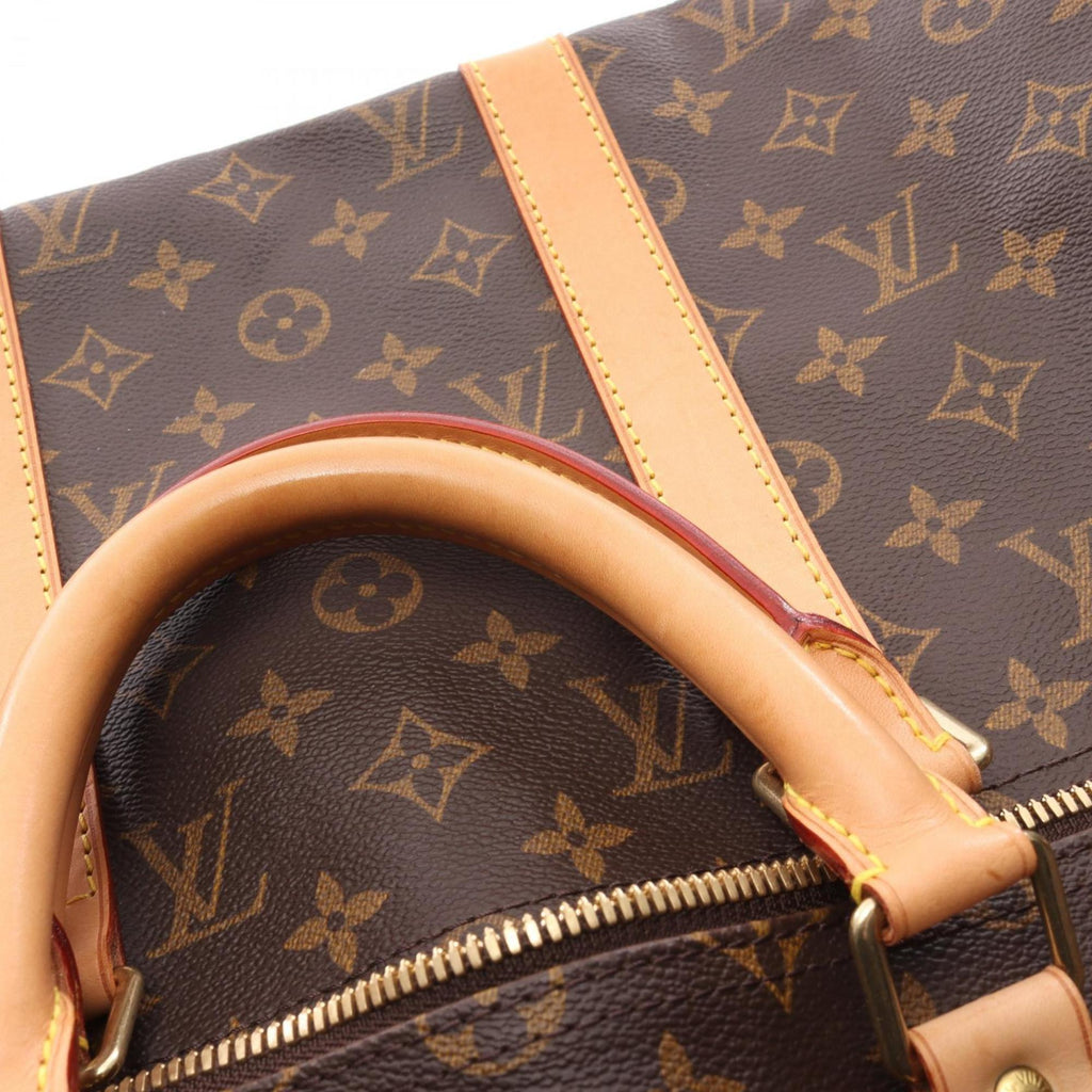 Louis Vuitton Brown Coated Canvas Leather Boston Bag