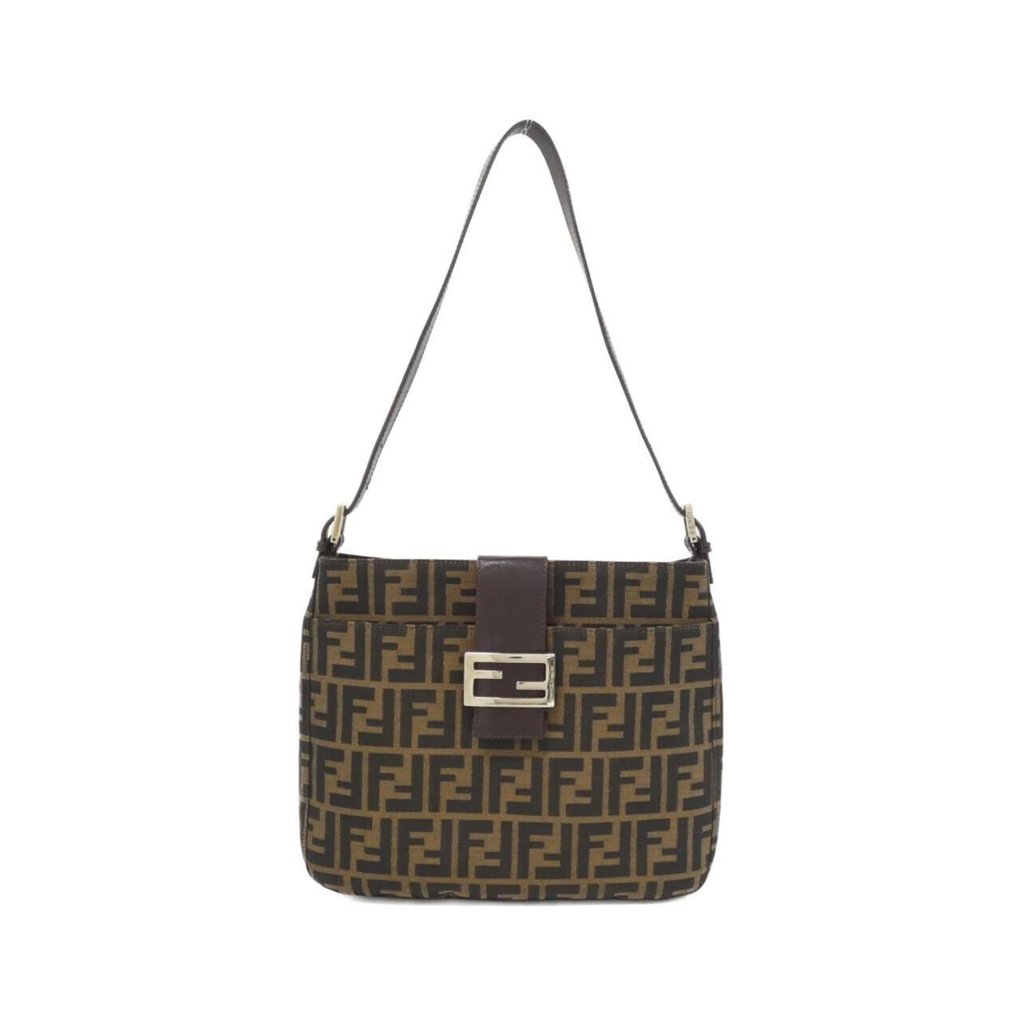 Fendi Brown Canvas Shoulder Bag