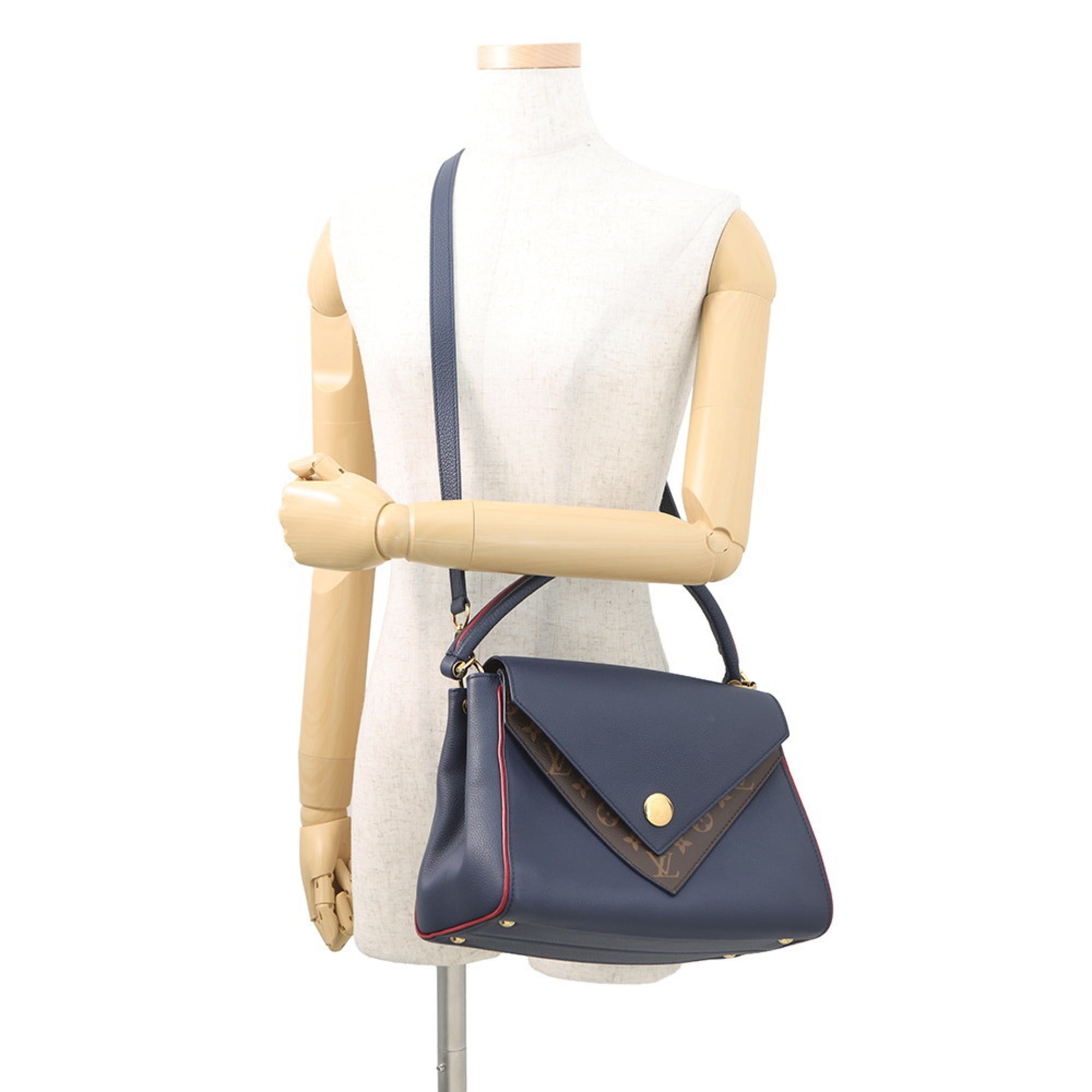 Louis Vuitton Monogram Navy Blue Leather Handbag