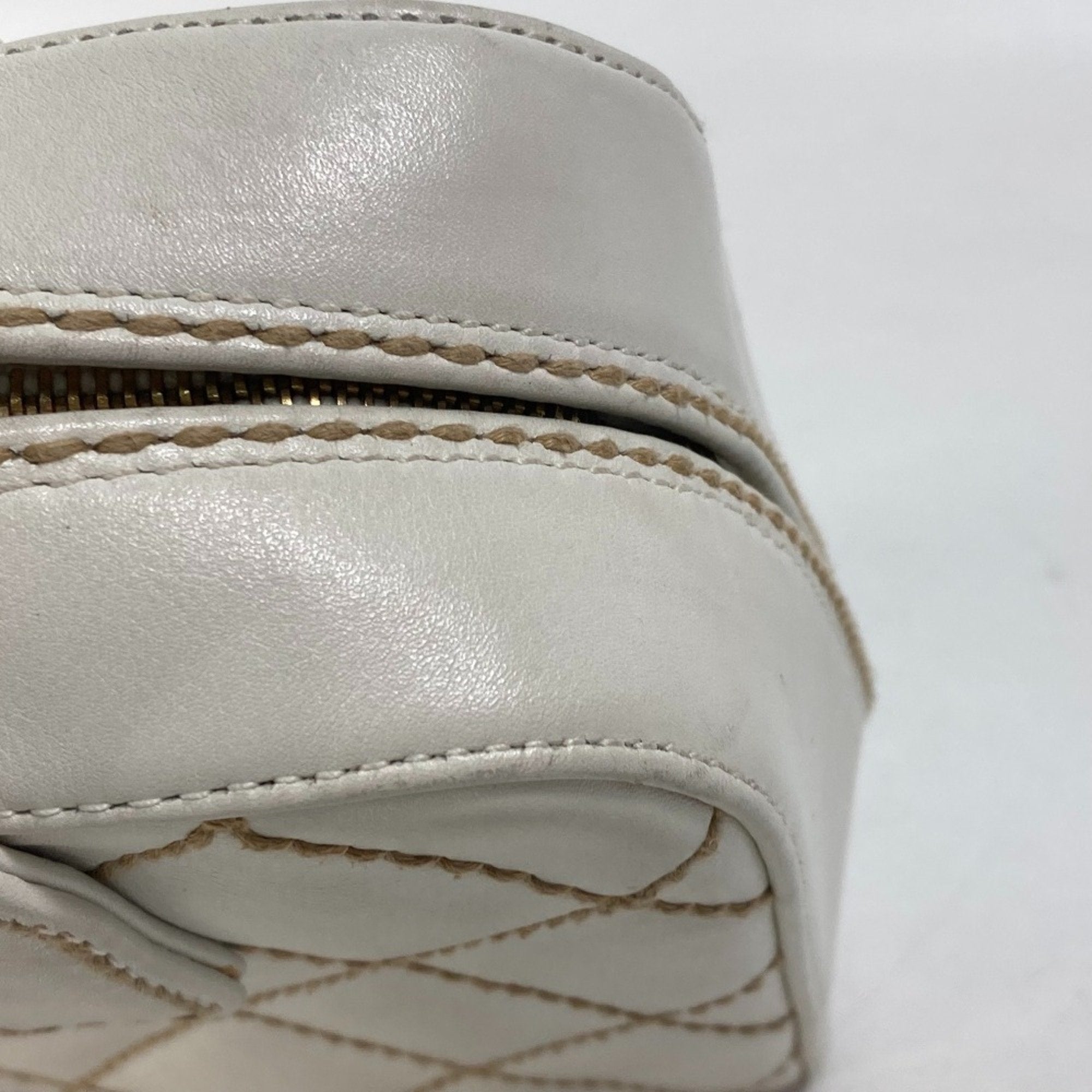 Chanel White Leather Handbag