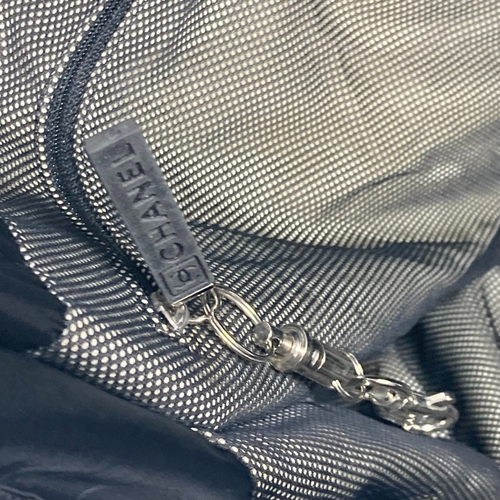 Chanel Black White Nylon Shoulder Bag