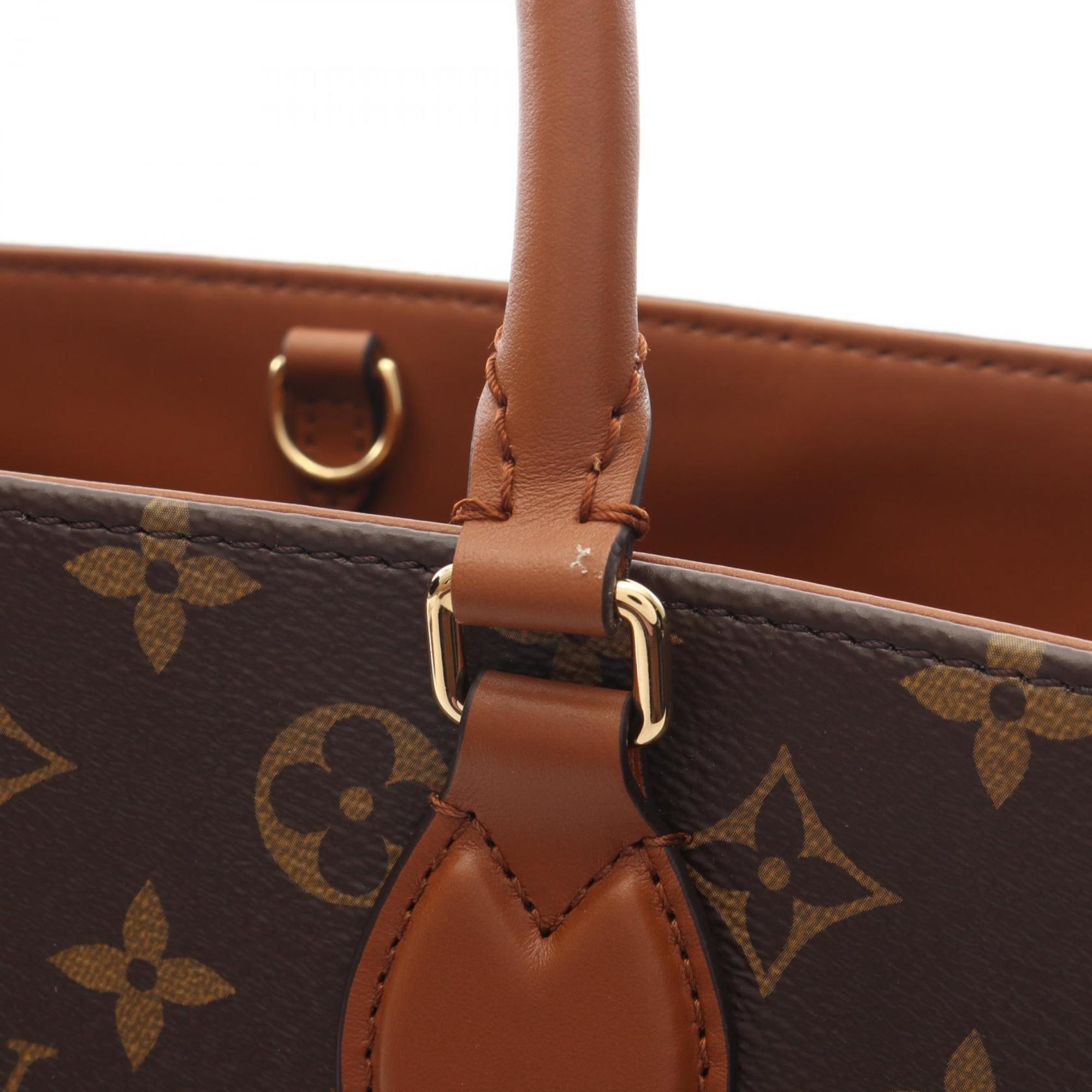 Louis Vuitton Brown Coated Canvas Leather Tote Bag