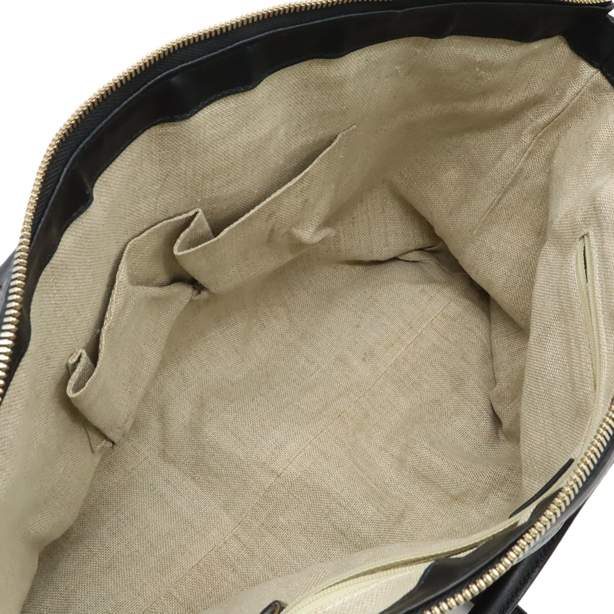 Gucci Black Micro Gg Leather Shoulder Bag Tote Bag (Pre-Owned)