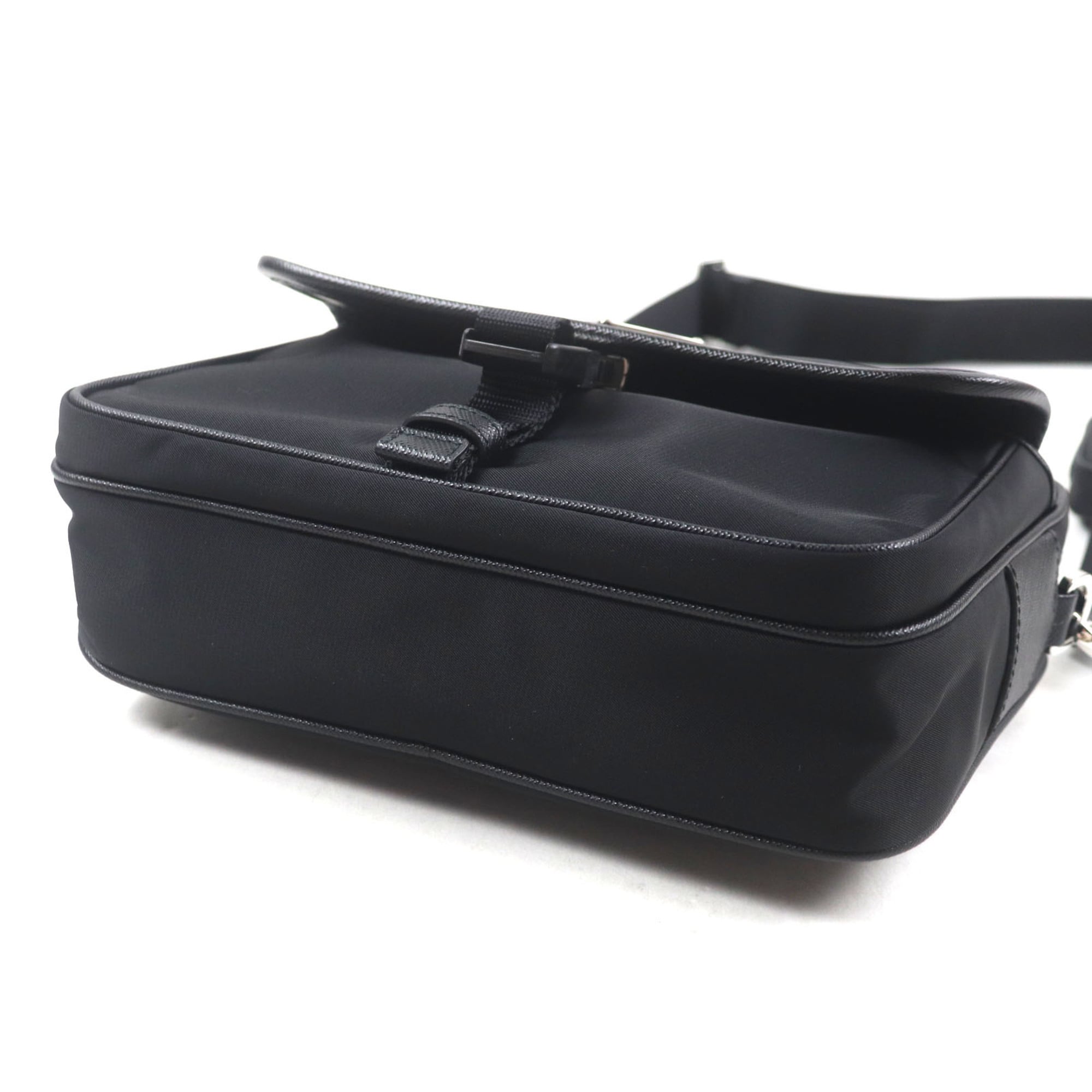 Prada Black Nylon Saffiano Shoulder Bag