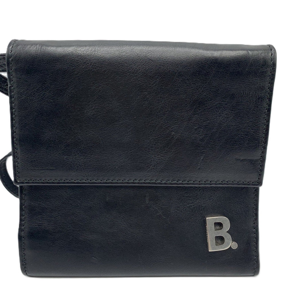 Balenciaga Black Leather Chain/Shoulder Wallet