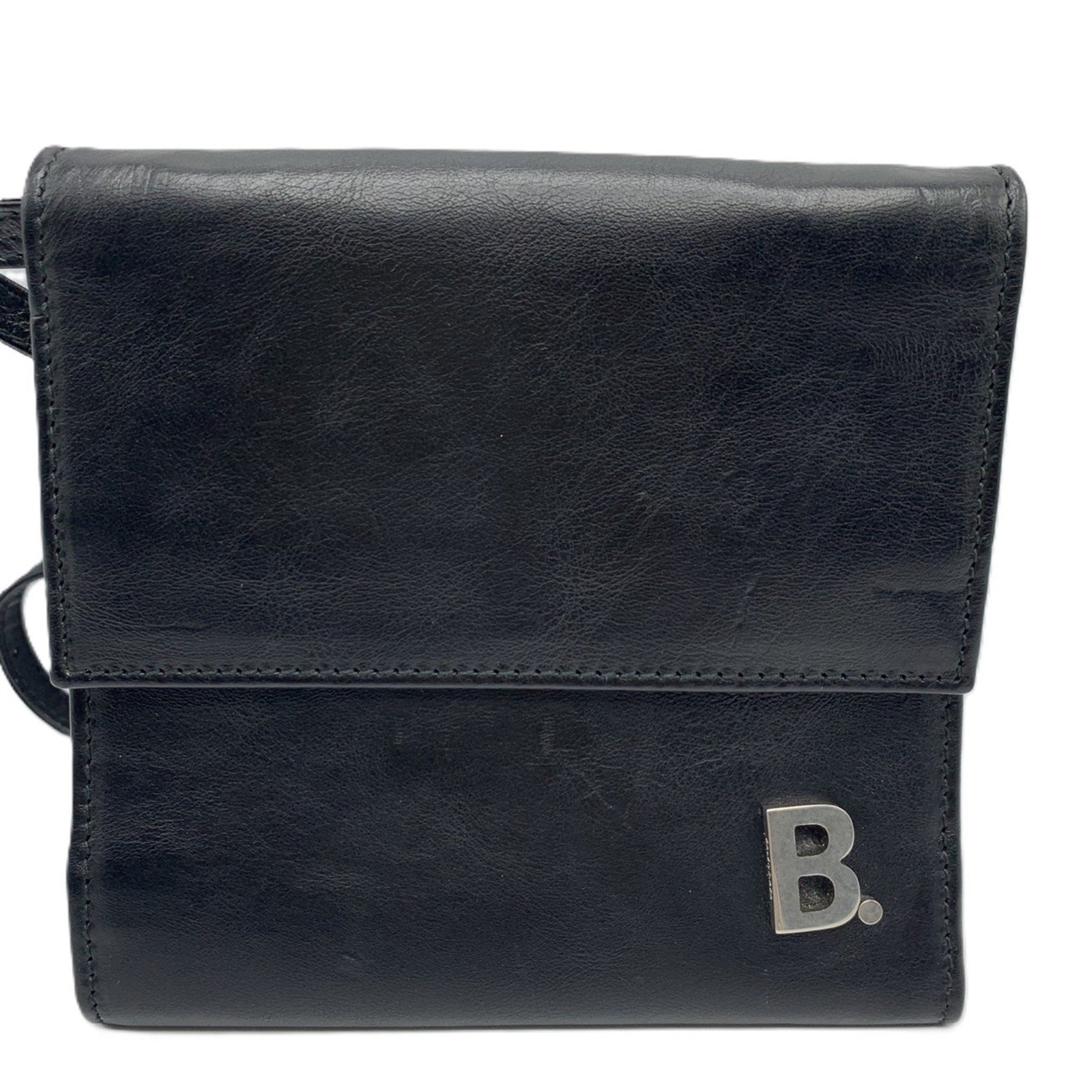 Balenciaga Black Leather Chain/Shoulder Wallet