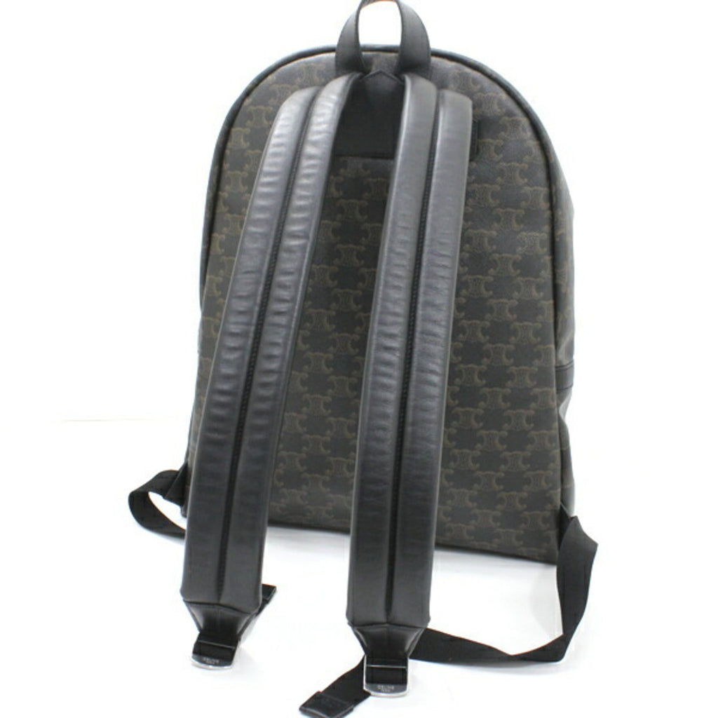 Celine Black Brown Canvas Leather Backpack