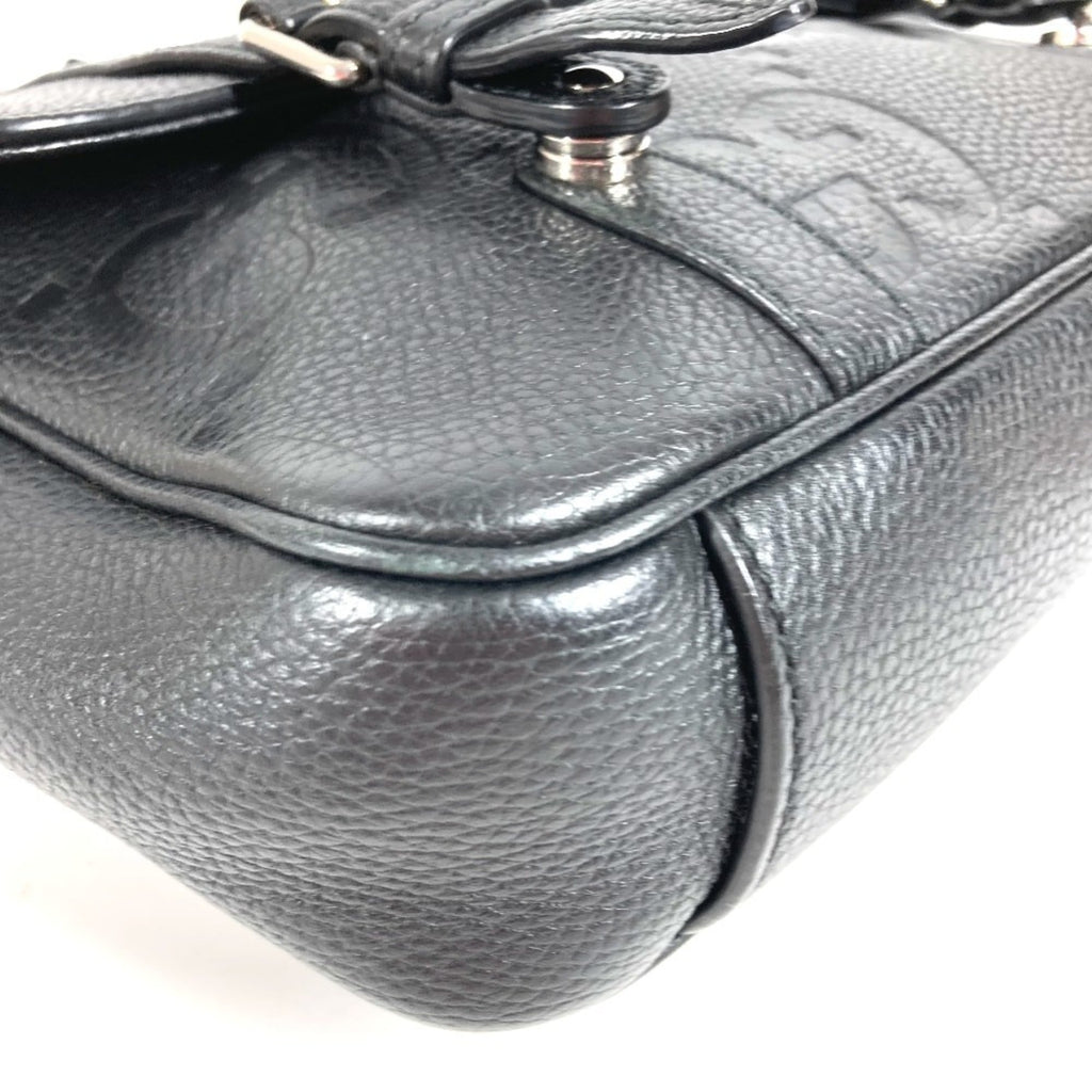 Gucci Black Leather Messenger Bag Shoulder Bag (Pre-Owned)