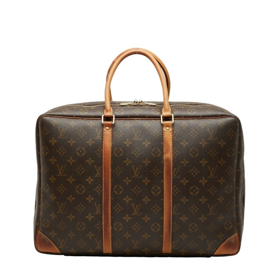 Louis Vuitton Brown Pvc Leather Boston Bag Briefcase