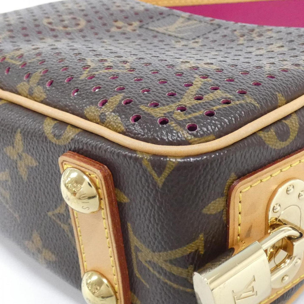 Louis Vuitton Brown Fuchsia Coated Canvas Shoulder Bag
