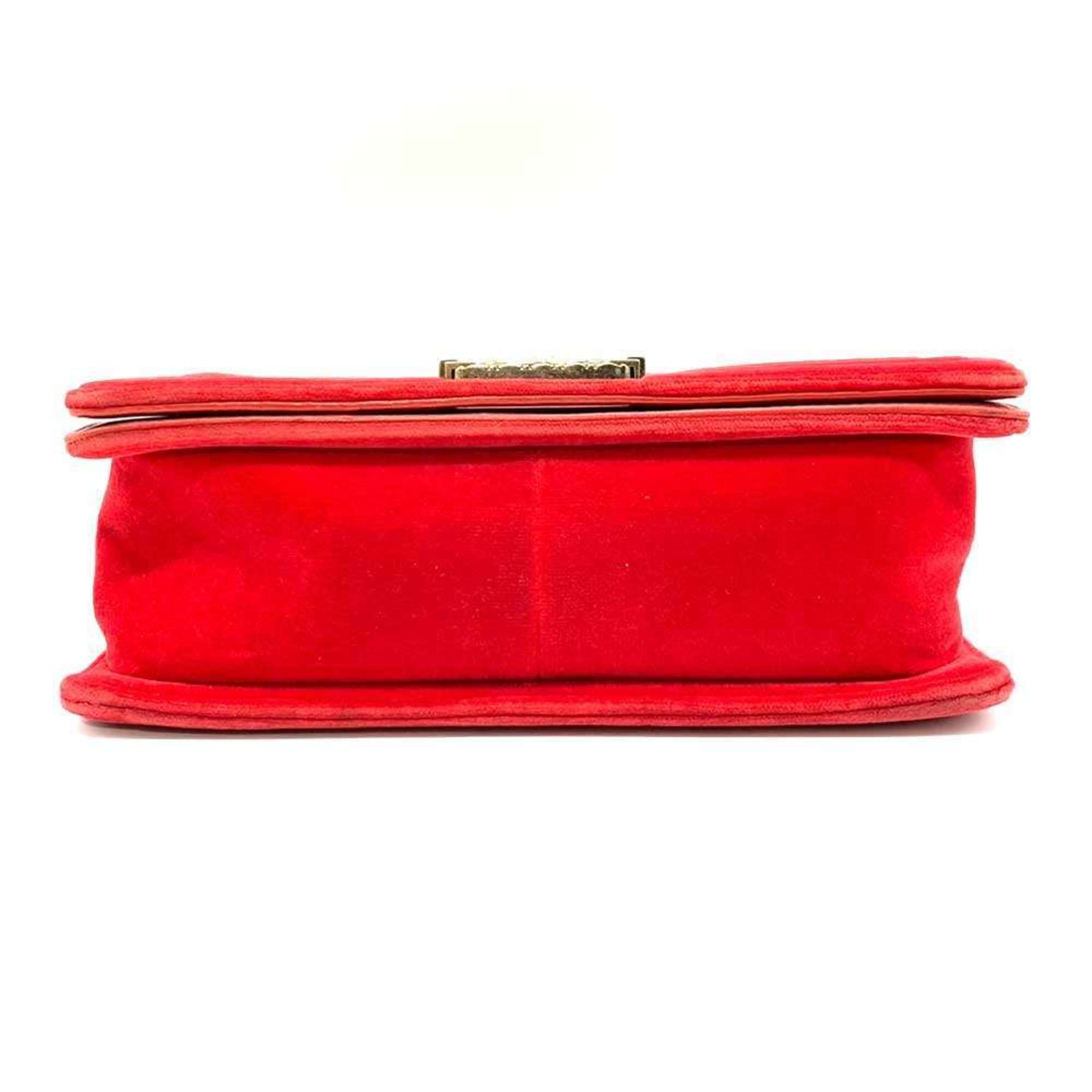 Chanel Green Red Color Canvas Shoulder Bag