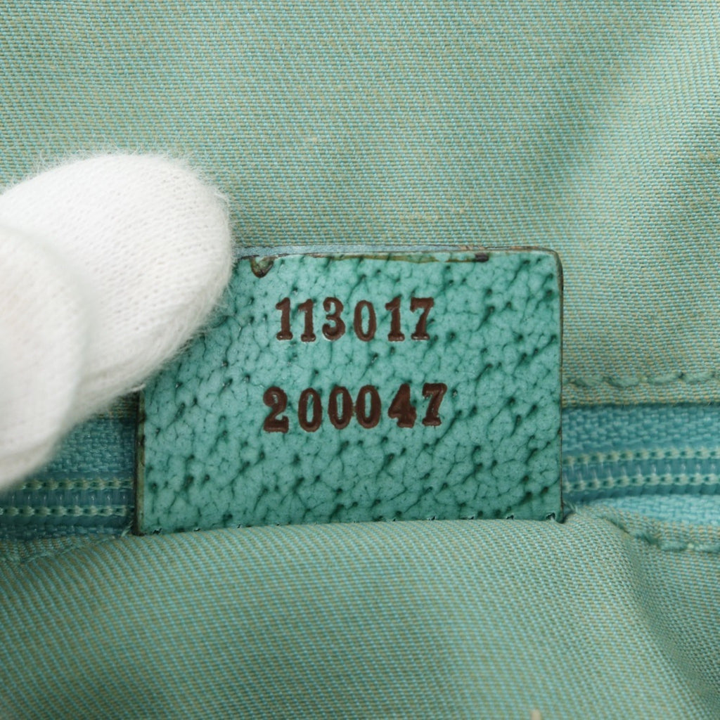 Gucci Gg Canvas Beige Green Gg Canvas Tote Bag (Pre-Owned)