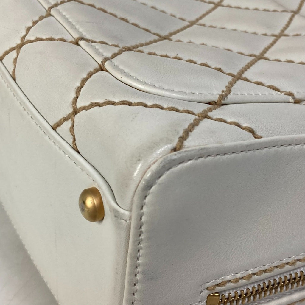 Chanel White Leather Handbag