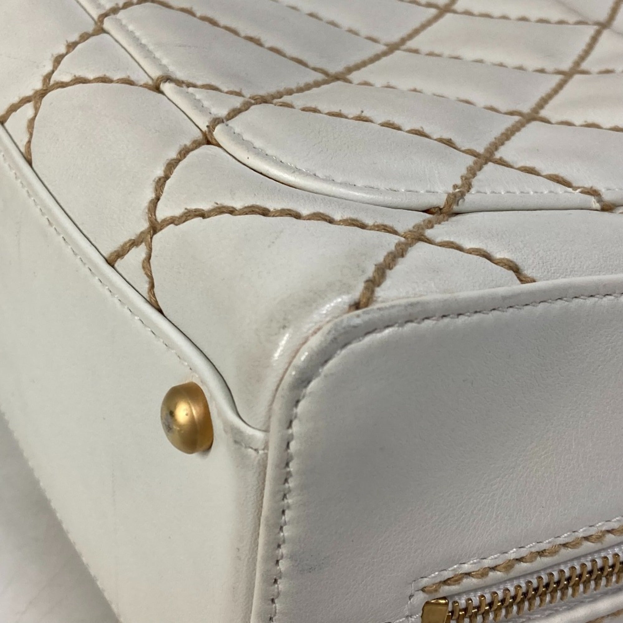Chanel White Leather Handbag