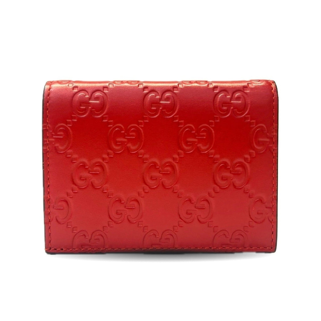 Gucci Cherry Red Red Color Leather Wallet (Bi-Fold) (Pre-Owned)