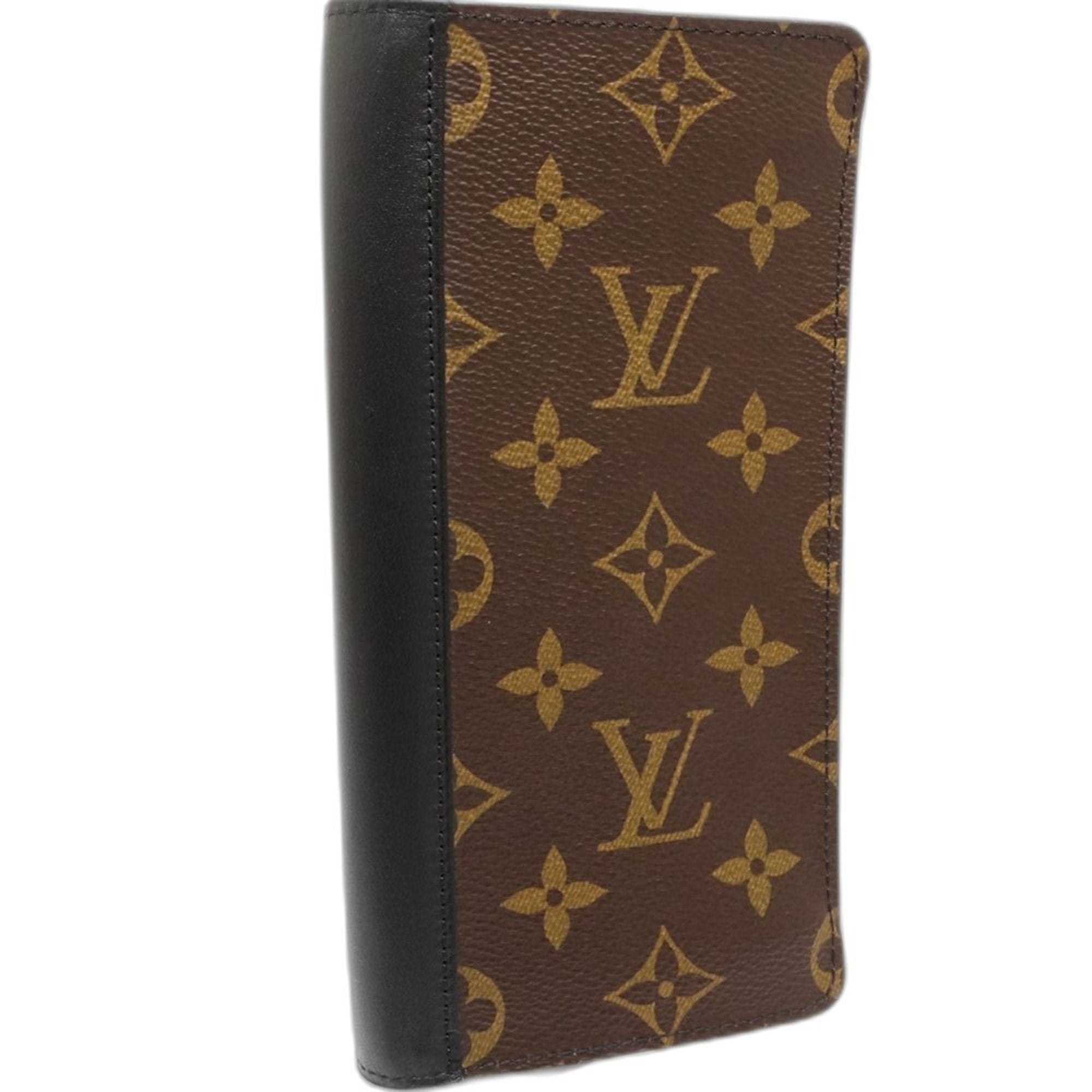 Louis Vuitton Black Brown Monogram Macassar Canvas Long Wallet