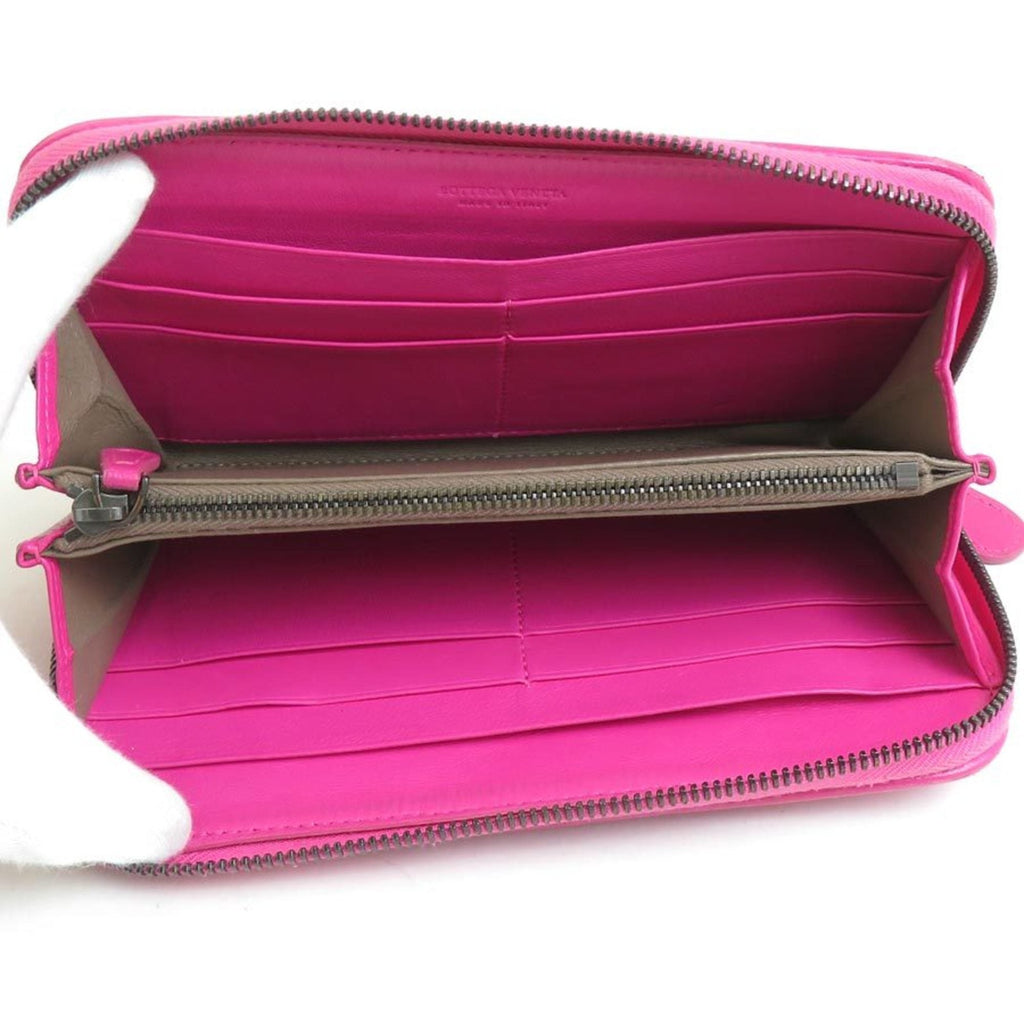 Bottega Veneta Pink Intrecciato Long Wallet (Bi-Fold)