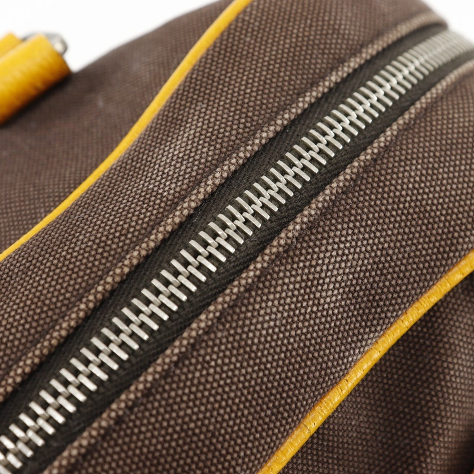 Prada Brown Canvas Boston Bag Tote Bag