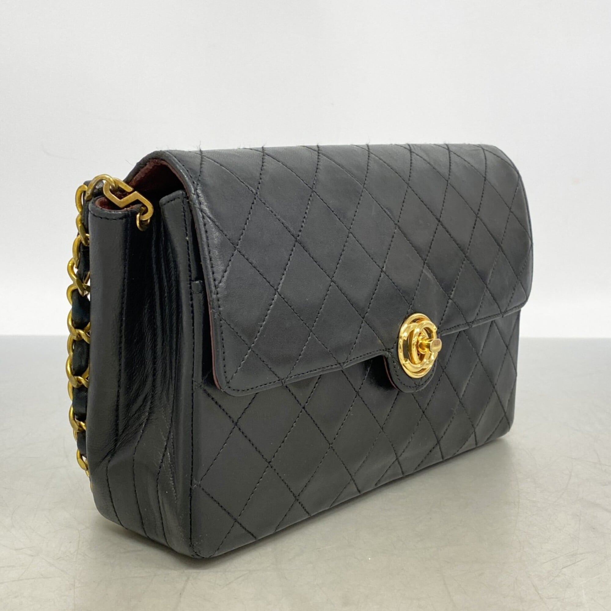 Chanel Black Leather Shoulder Bag