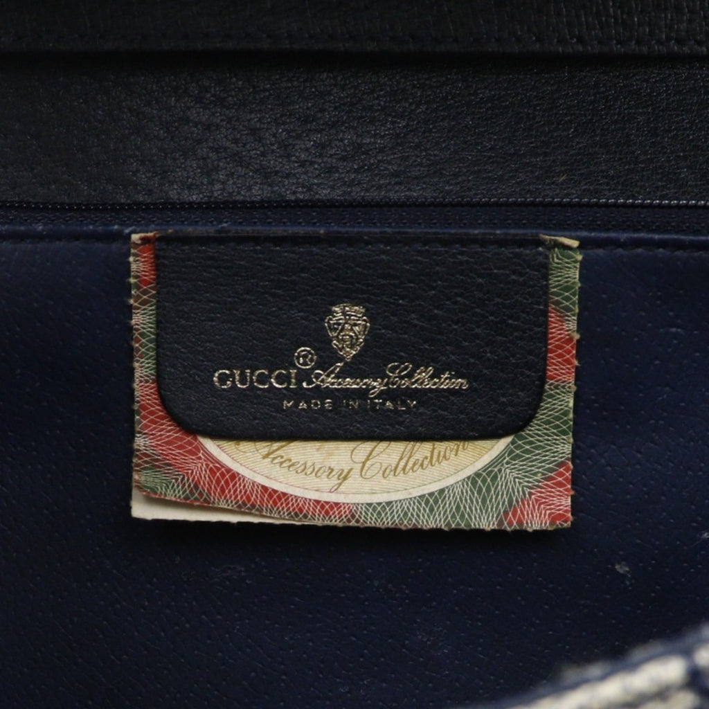 Gucci Gray Navy Gg Plus Shoulder Bag (Pre-Owned)