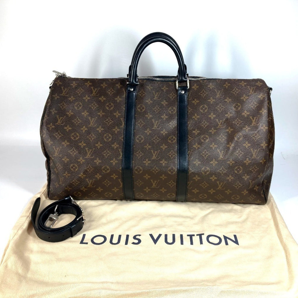 Louis Vuitton Monogram Macassar Black Brown Boston Bag Shoulder Bag