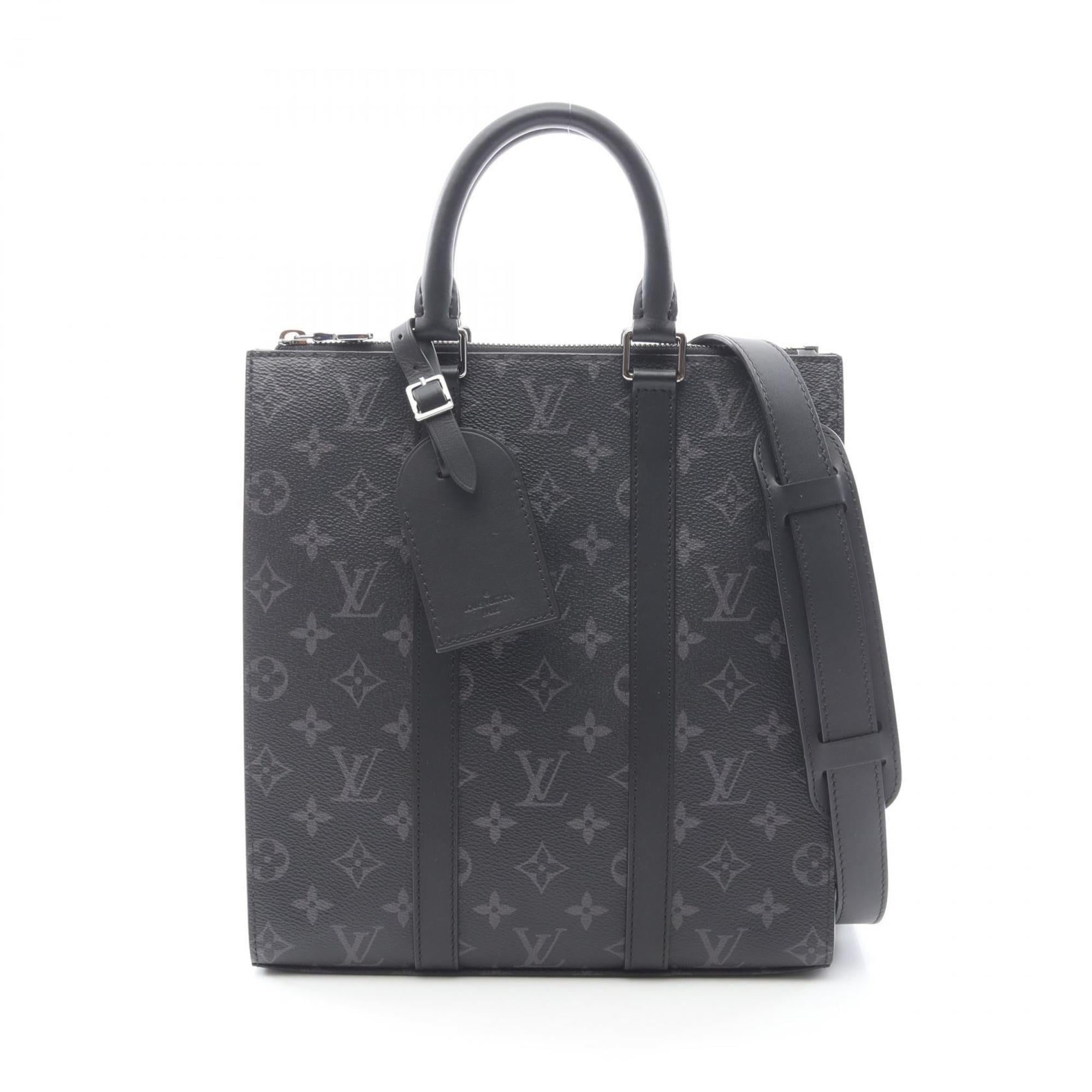 Louis Vuitton Black Coated Canvas Leather Handbag