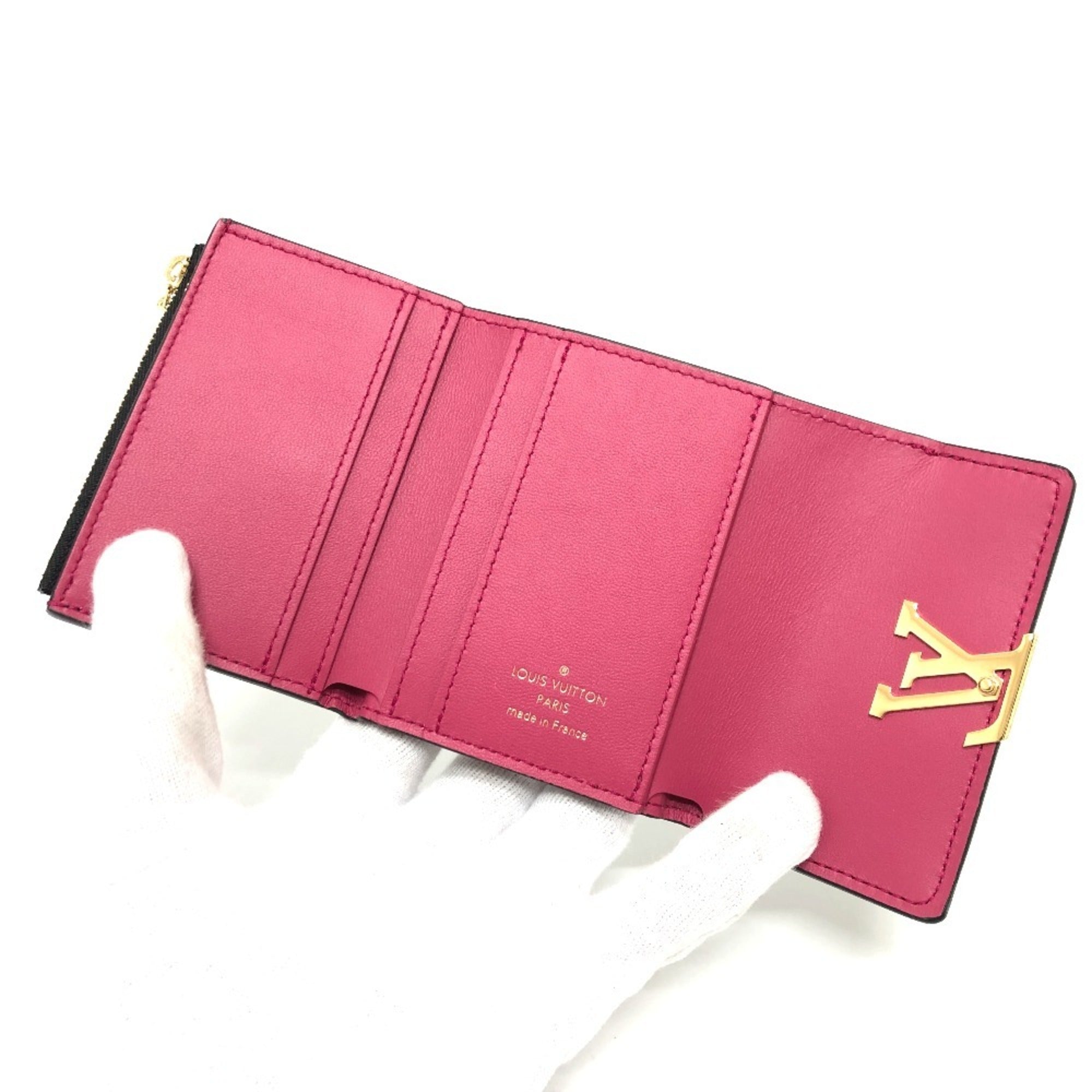 Louis Vuitton Bicolor Black Noir Pink Leather Coin Purse/Coin Case