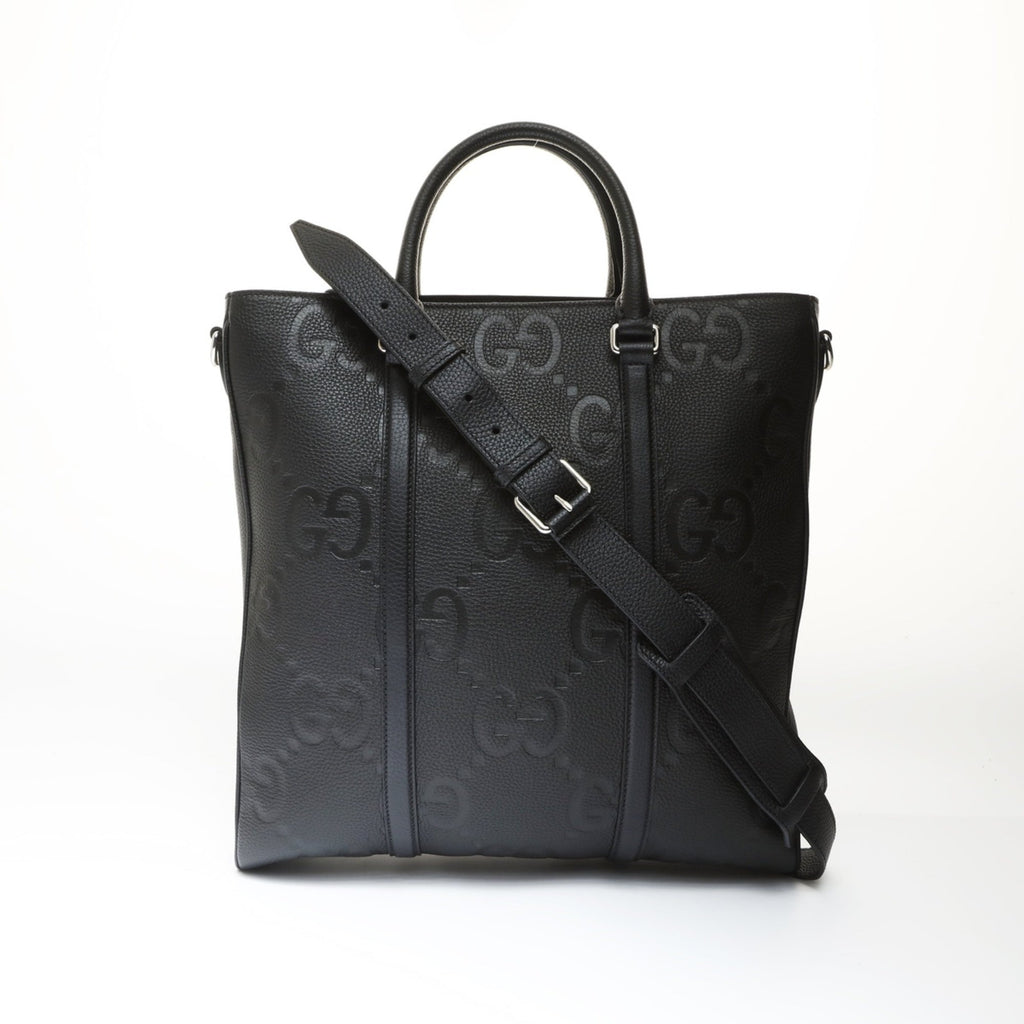 Gucci Black Gg Leather Tote Bag (Pre-Owned)