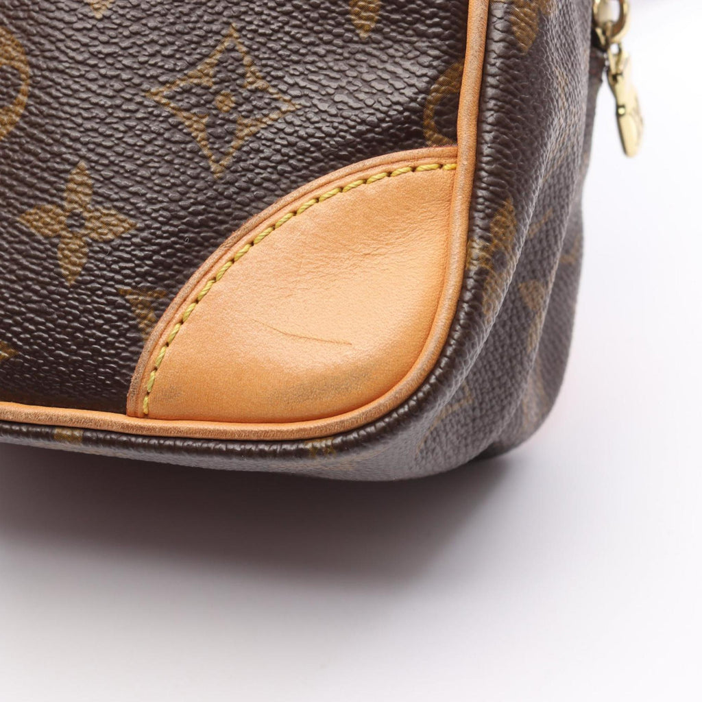 Louis Vuitton Brown Coated Canvas Leather Shoulder Bag