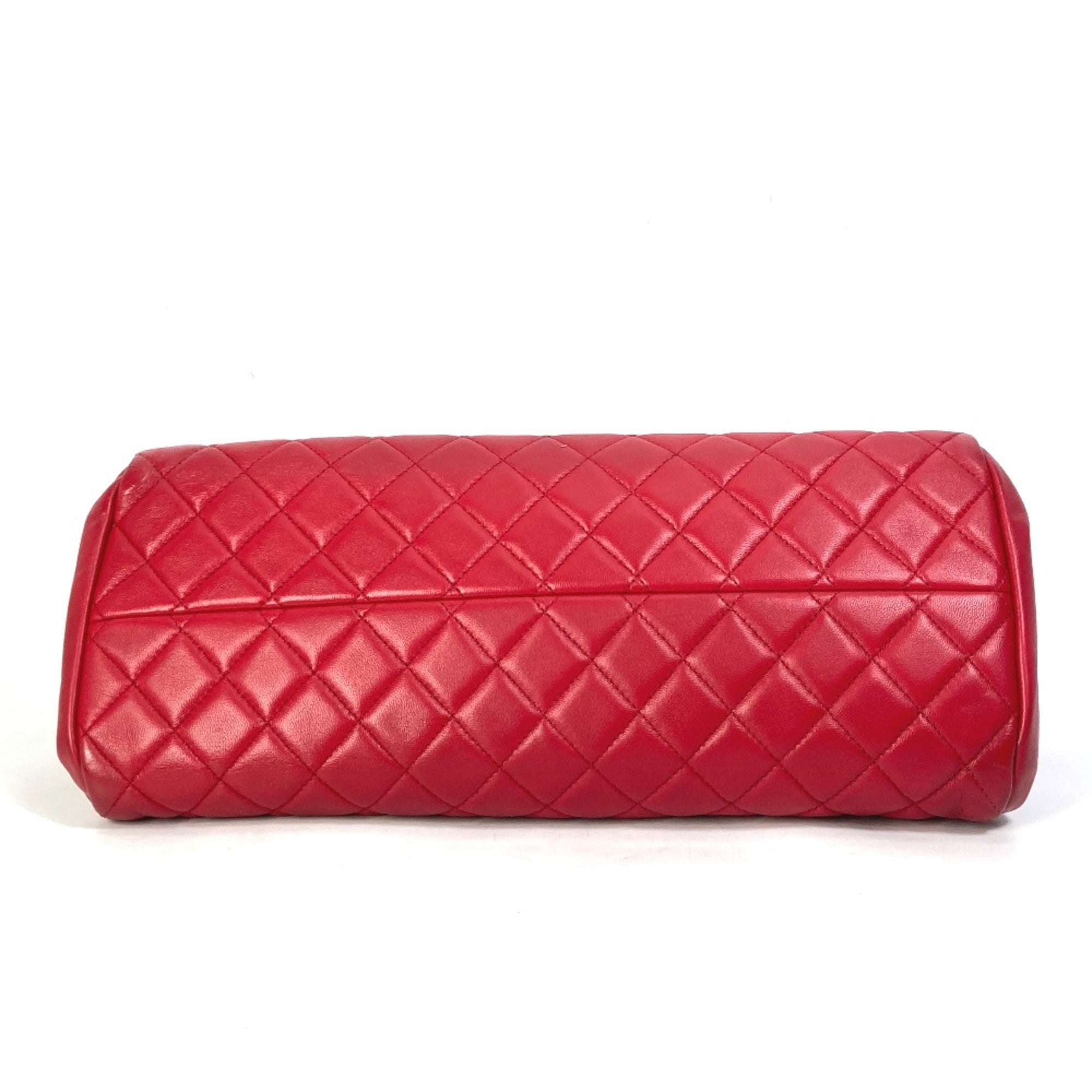 Chanel Red Leather Shoulder Bag