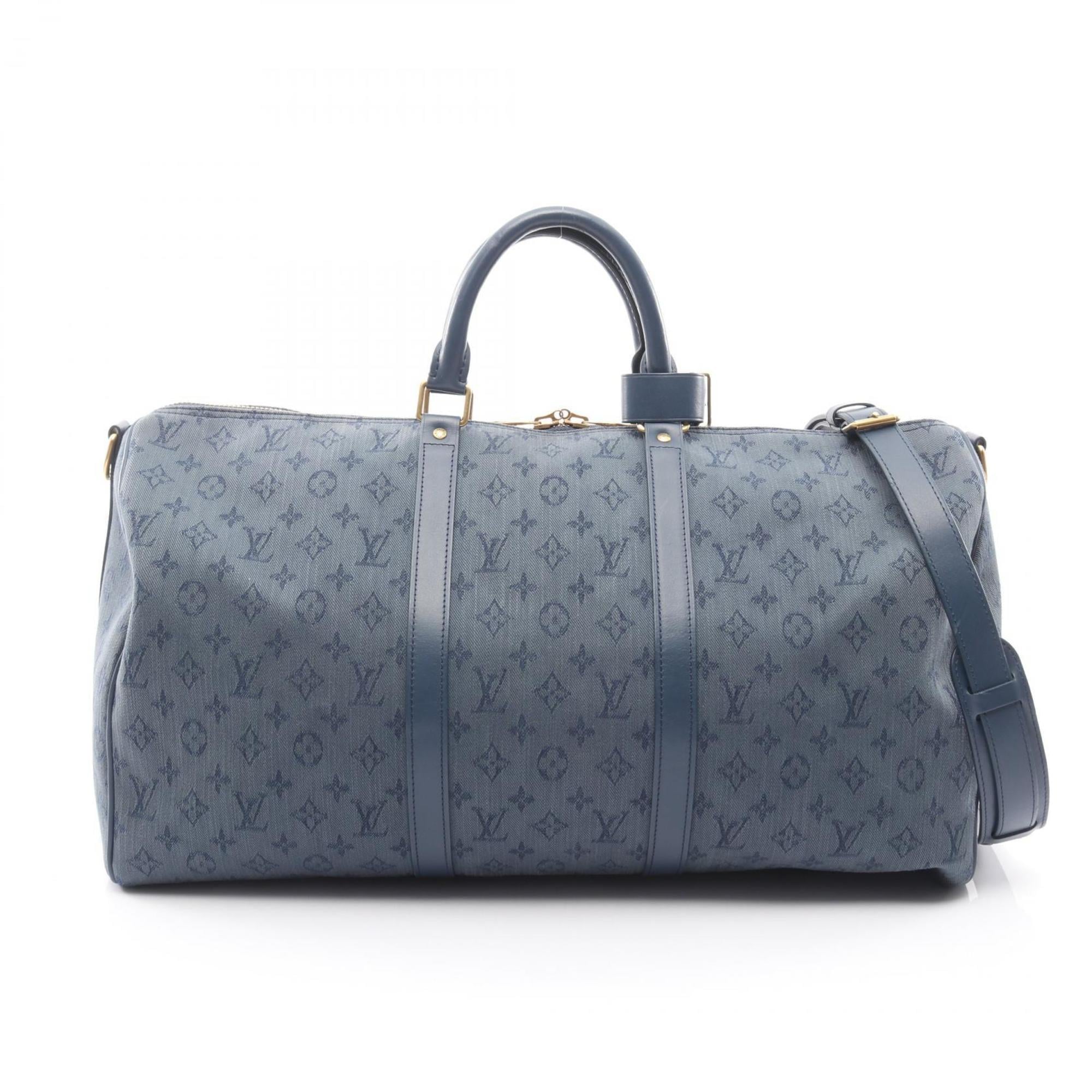 Louis Vuitton Navy Monogram Denim Boston Bag Handbag