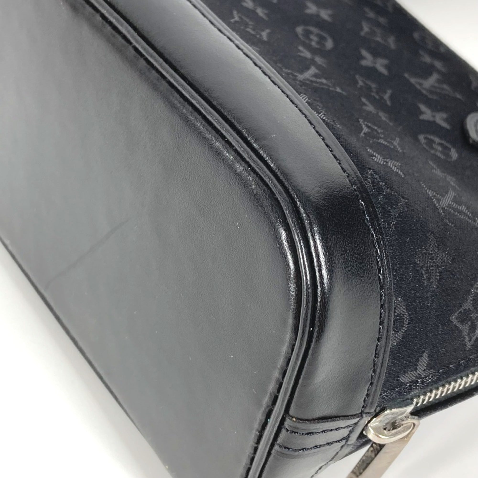 Louis Vuitton Black Noir Satin Leather Handbag