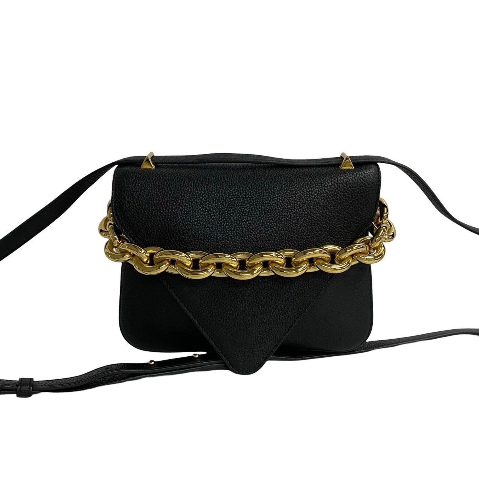 Bottega Veneta Black Leather Handbag Shoulder Bag