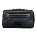 Gucci Sherry Line Black Gray Gg Supreme Leather Fanny Pack Sling Bag (Pre-Owned)