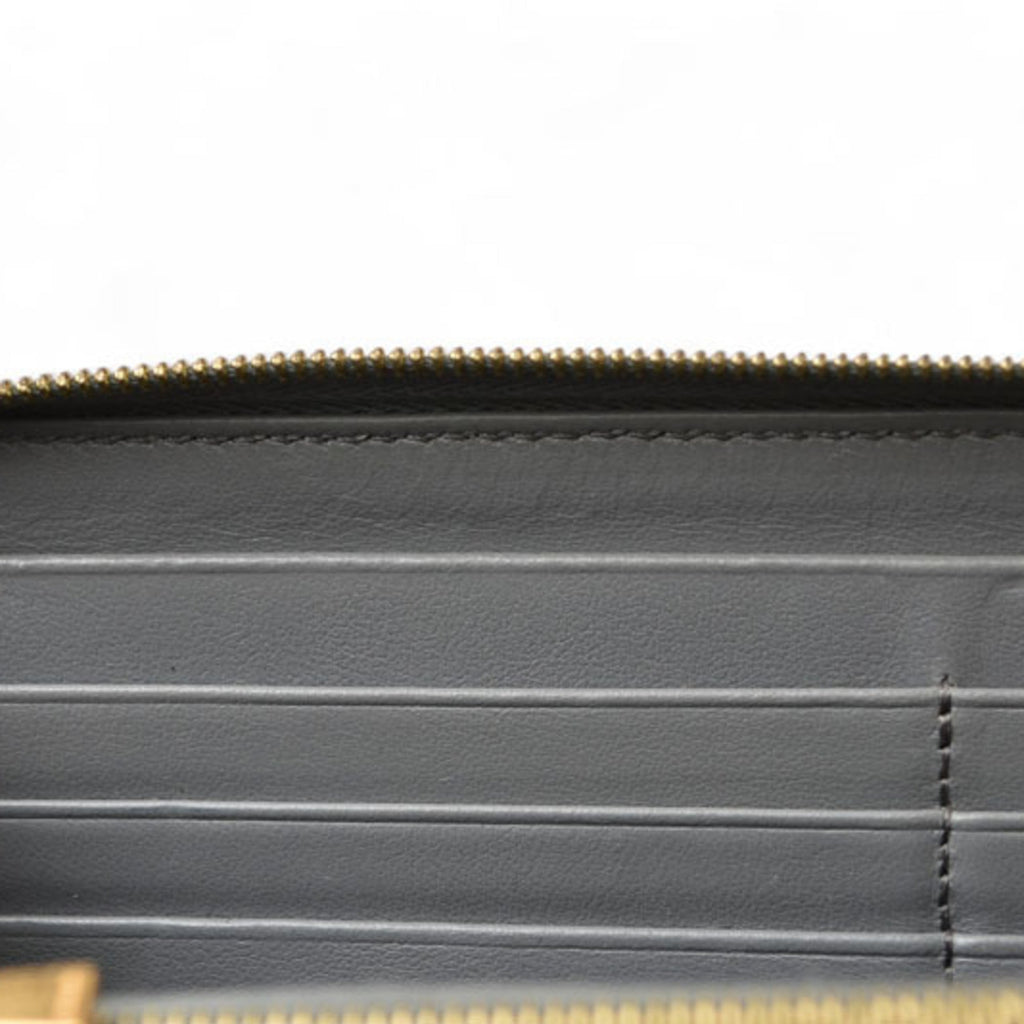 Celine Gray Leather Long Wallet (Bi-Fold)