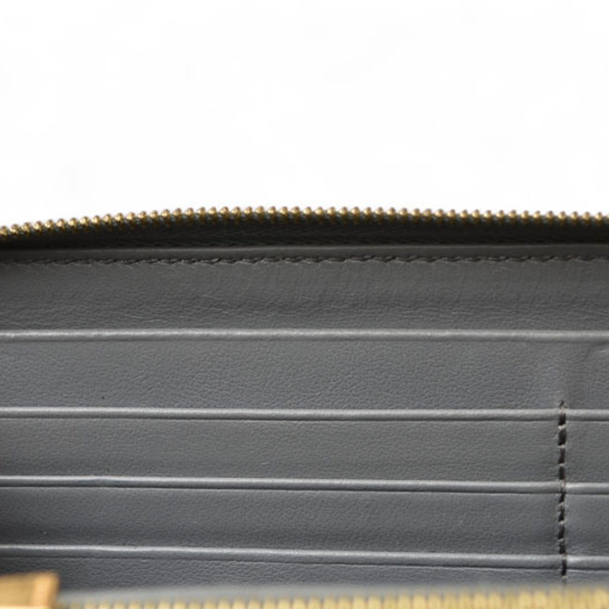 Celine Gray Leather Long Wallet (Bi-Fold)