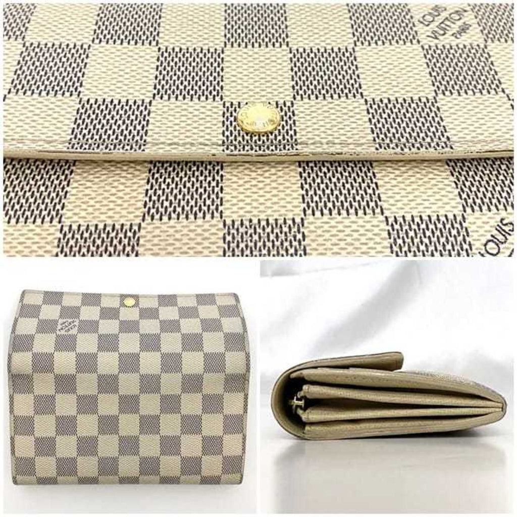 Louis Vuitton Damier Azur Gray White Damier Canvas Long Wallet