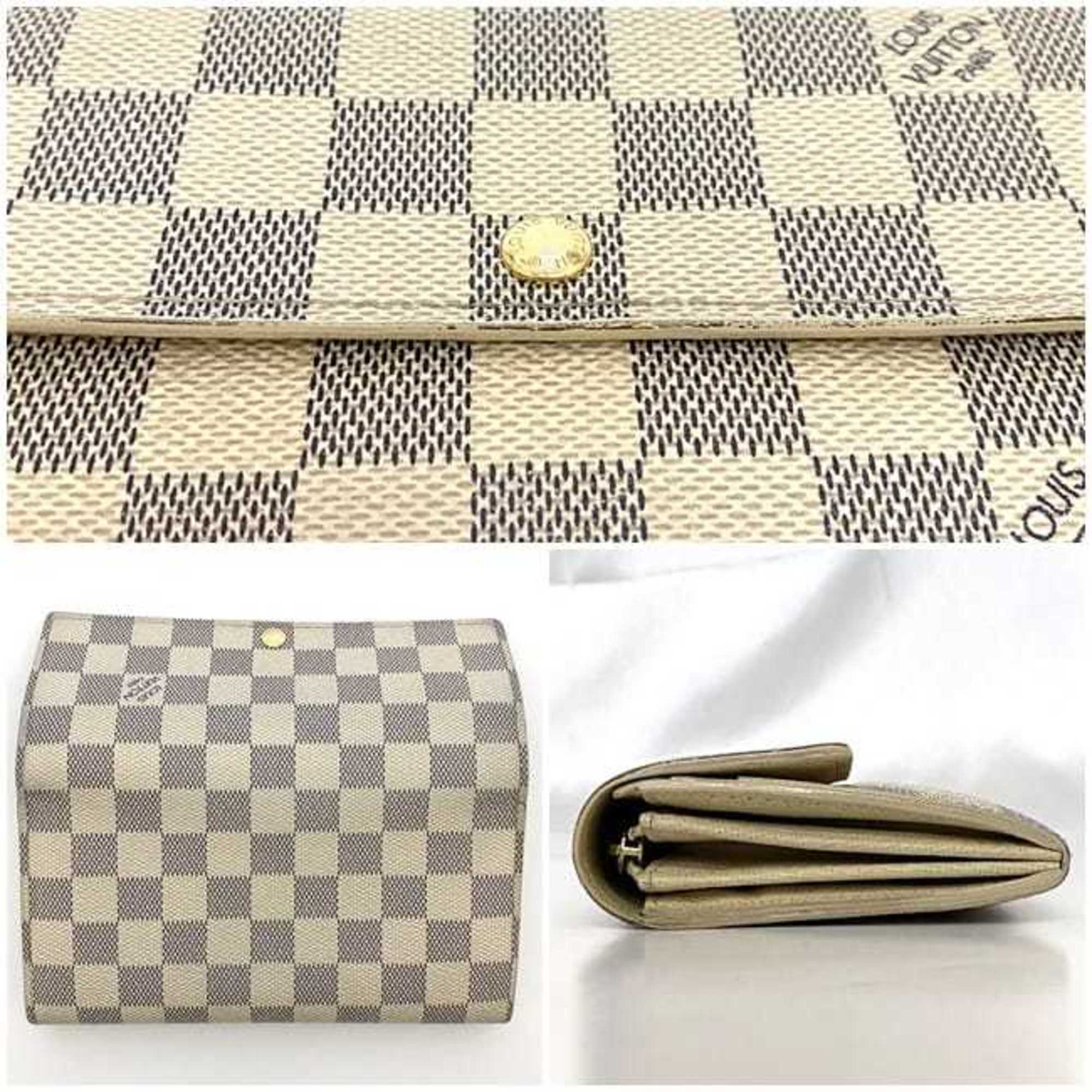 Louis Vuitton Damier Azur Gray White Damier Canvas Long Wallet