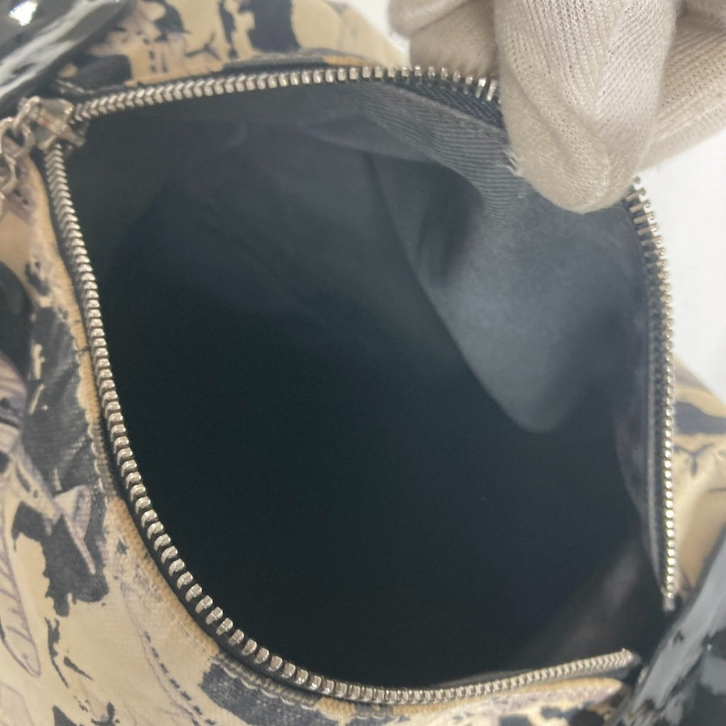 Chanel Black White Canvas Handbag