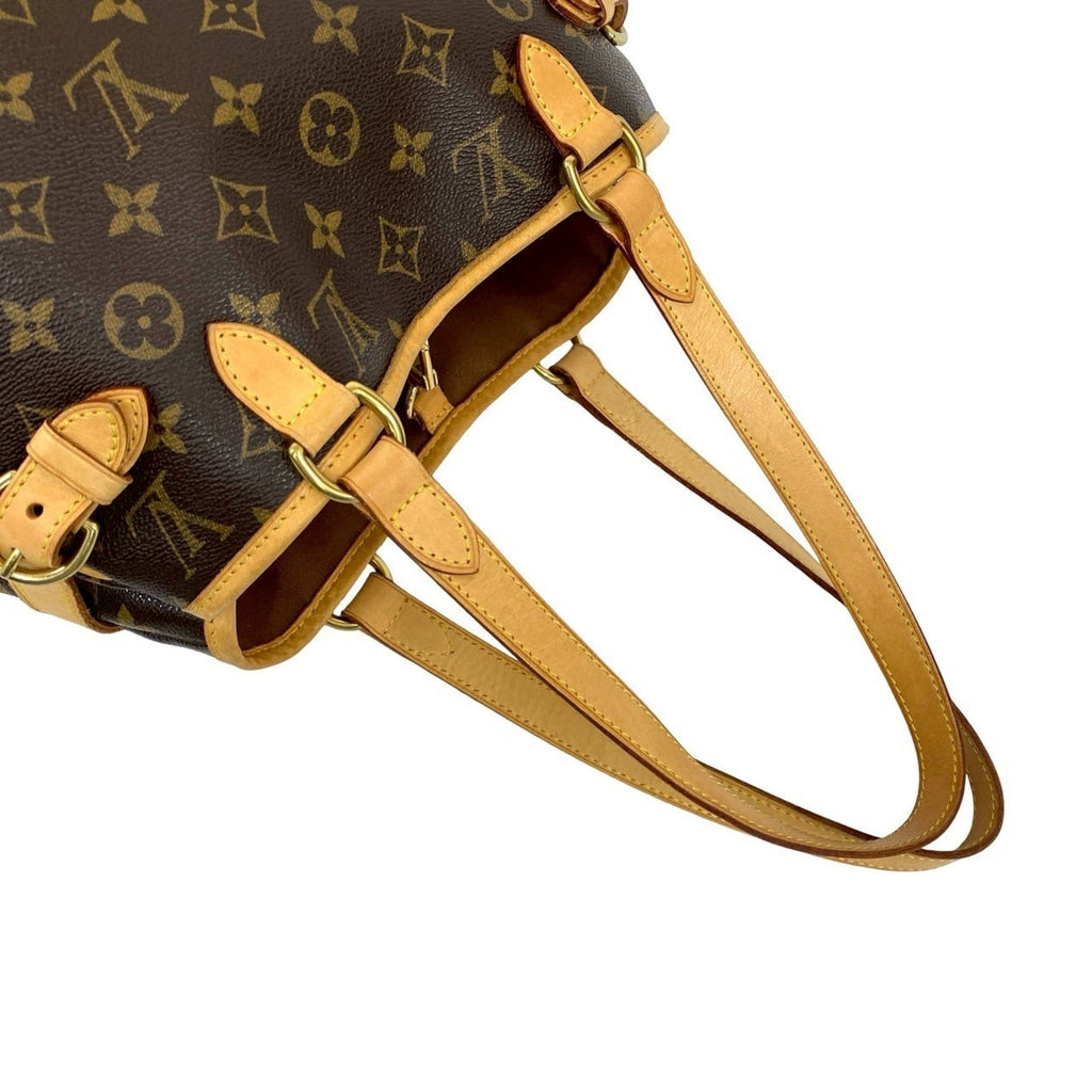 Louis Vuitton Brown Leather Pvc Shoulder Bag Tote Bag