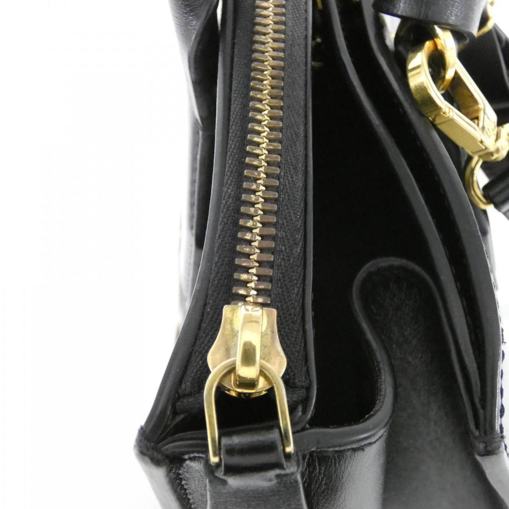 Louis Vuitton Black Coated Canvas Leather Handbag