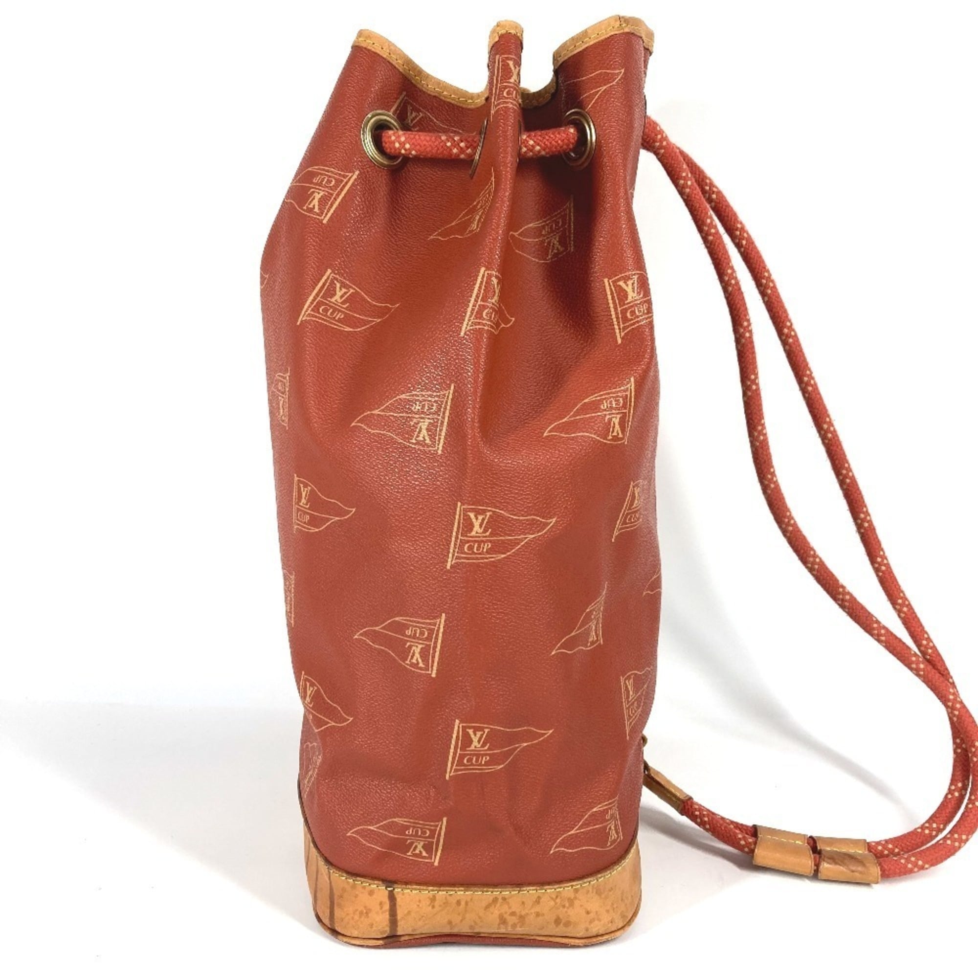 Louis Vuitton Orange Leather Canvas Shoulder Bag