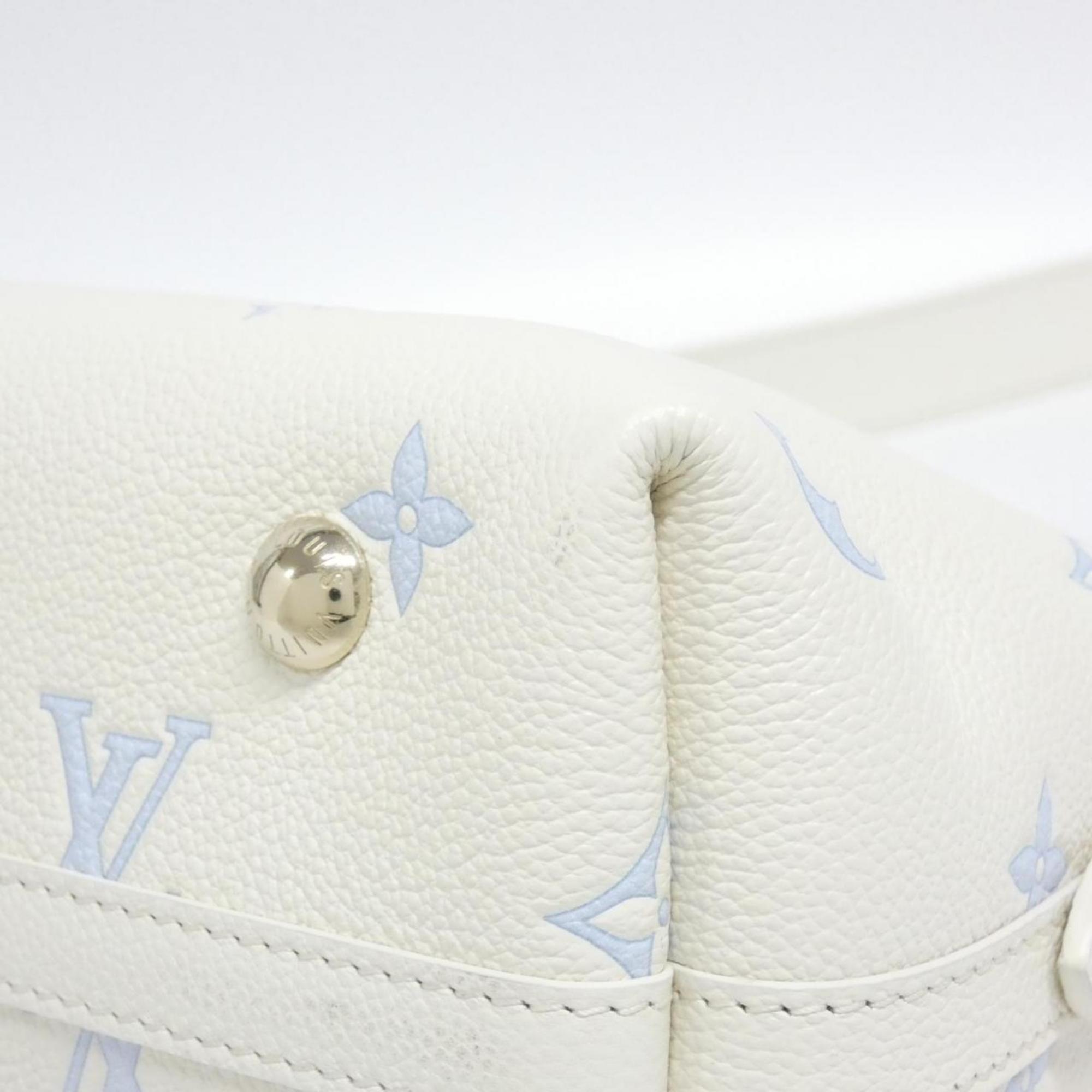 Louis Vuitton Monogram Empreinte Blanc Blue Leather Shoulder Bag