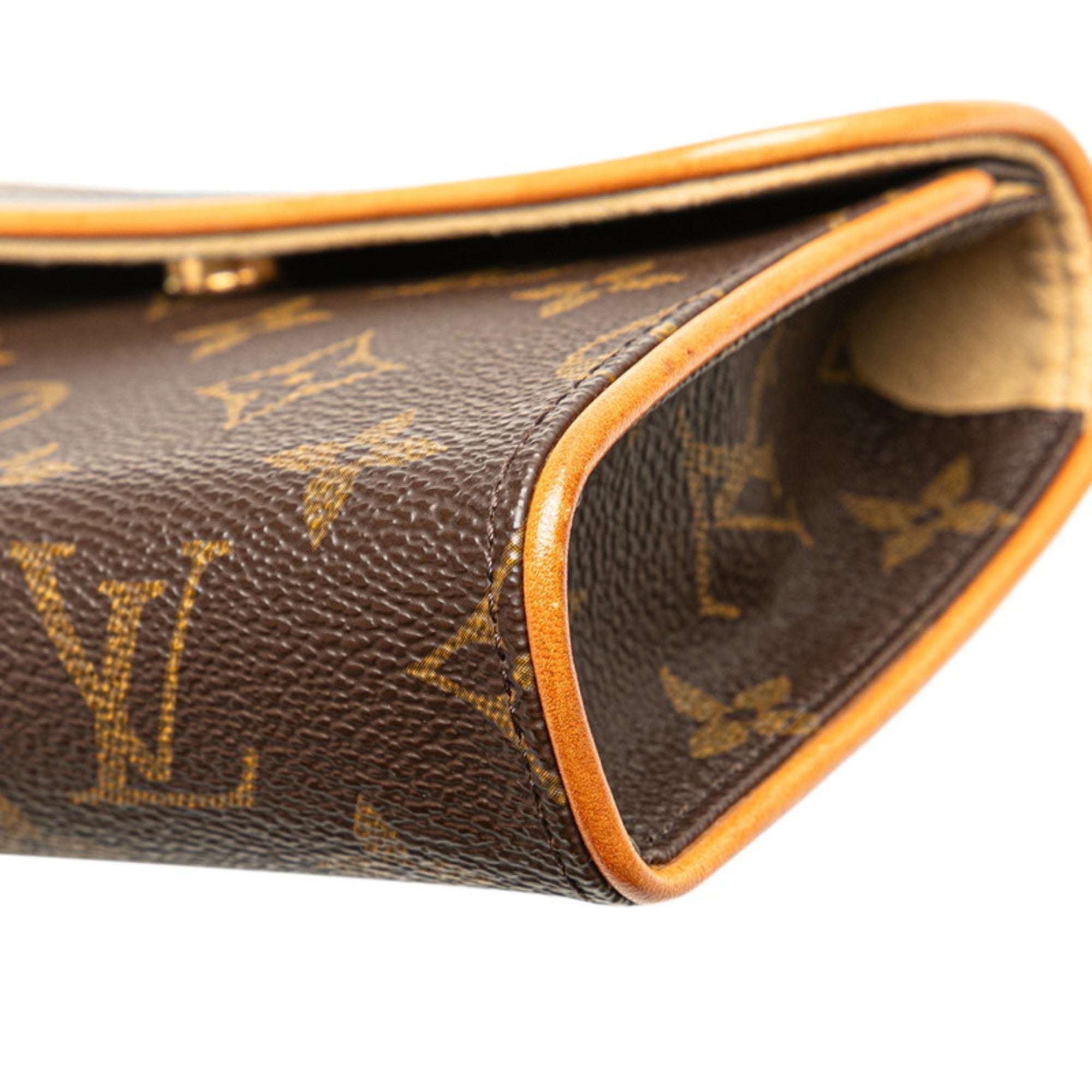 Louis Vuitton Brown Pvc Leather Pochette Sling Bag